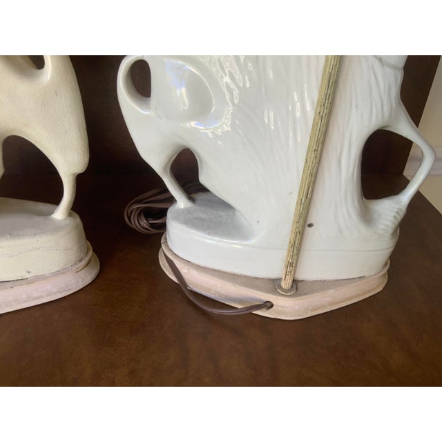 Antique Mid 19th Century English Staffordshire Scottish Highlander Hunter on Horseback Table Lamps - a Pair For Sale - Image 9 of 13