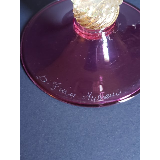 Late 20th Century Davide Fuin Murano Glass Tazza Compote Bowl 16in For Sale - Image 17 of 17