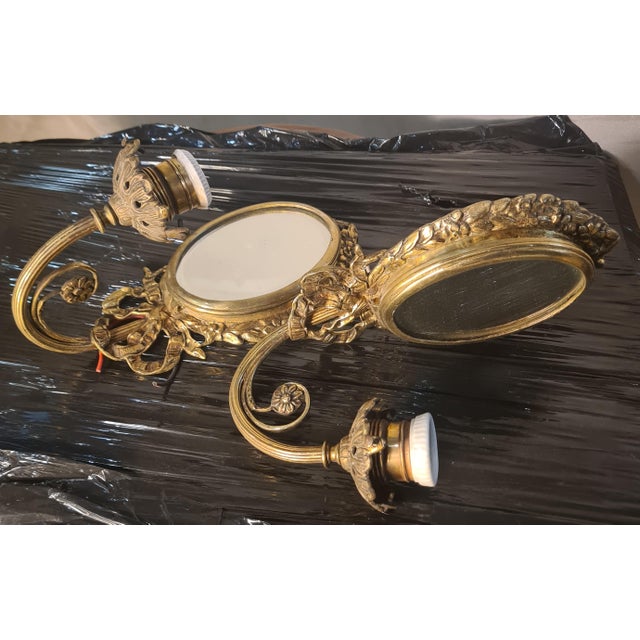 Antique Napoleon III Bronze Wall Lights, 1900, Set of 2, in Very Good conditions. Designed 1890 to 1919 Up to 250V...