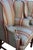 English Vintage Baker Furniture Celadon & Rust Striped Wingback Chairs With Nailhead Trim — Pair For Sale - Image 3 of 18