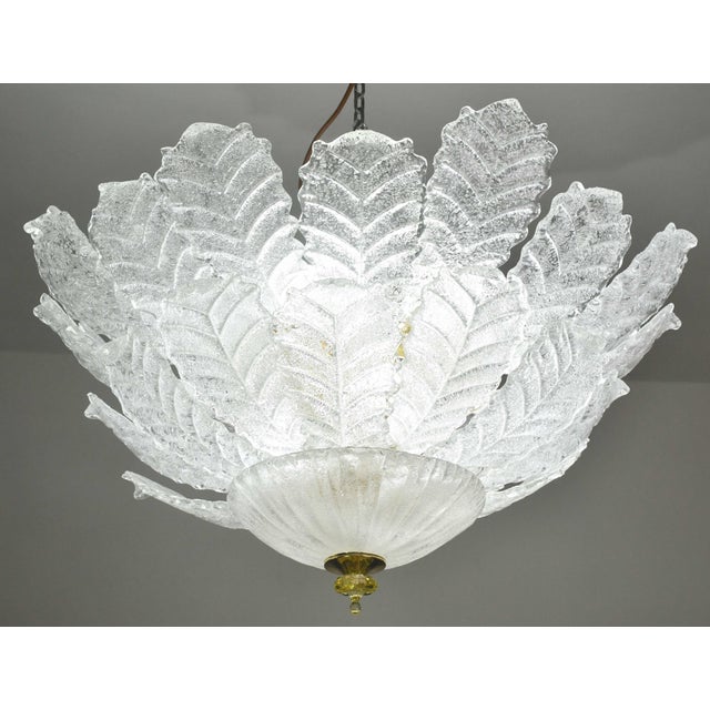 Italian Florence, Large Size Murano Clear Trasparent Vintage Glass Ceiling Light For Sale - Image 3 of 17