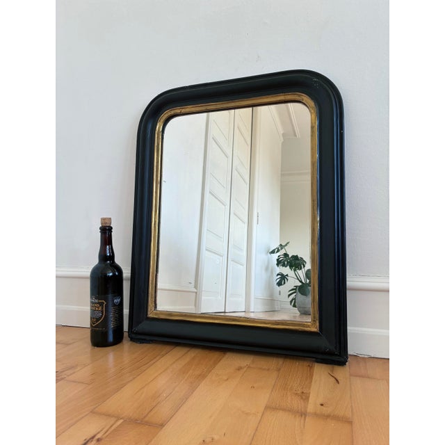 Late 19th Century Antique French Louis Philippe Mirror – Black and Gold, Late 19th Century For Sale - Image 5 of 9
