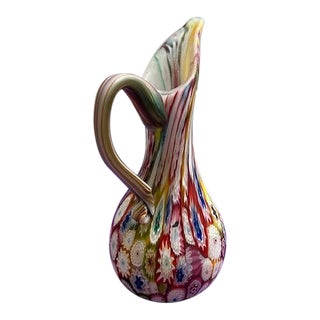 Mid 20th Century Murano Millefiori Small Vase Unglazed For Sale