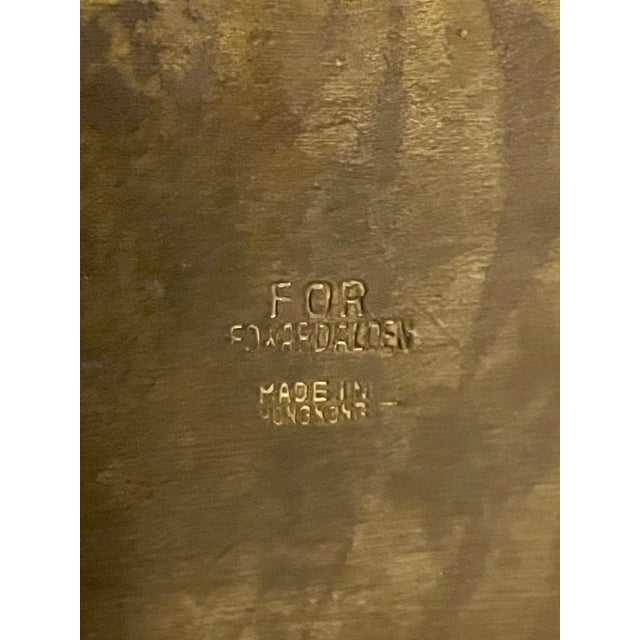 Vintage Edward Alden Brutalist Brass-Tone Metal Wall Curio Shelf Cabinet, Hong Kong, Signed For Sale - Image 17 of 17