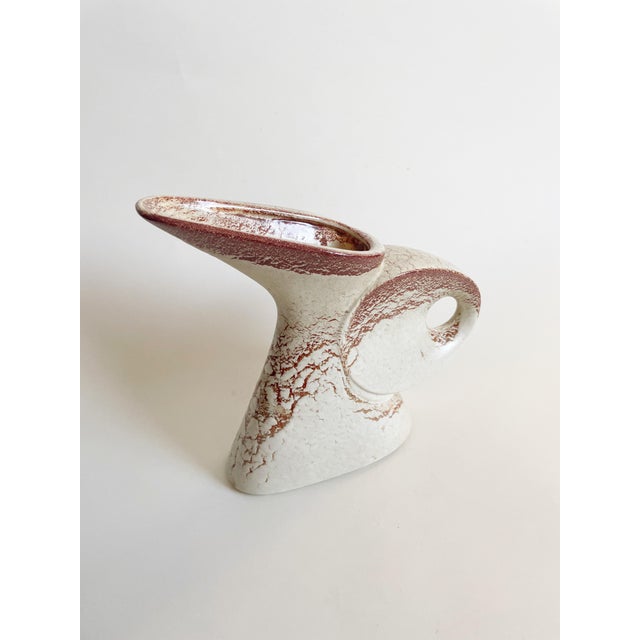 Italian 1960s Cream Italian Ceramic Bertoncello Vase For Sale - Image 3 of 4