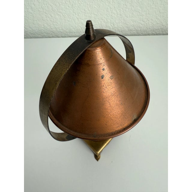 1930s Chase Style Age Deco Brass & Copper Accent Lamp For Sale In Sacramento - Image 6 of 10