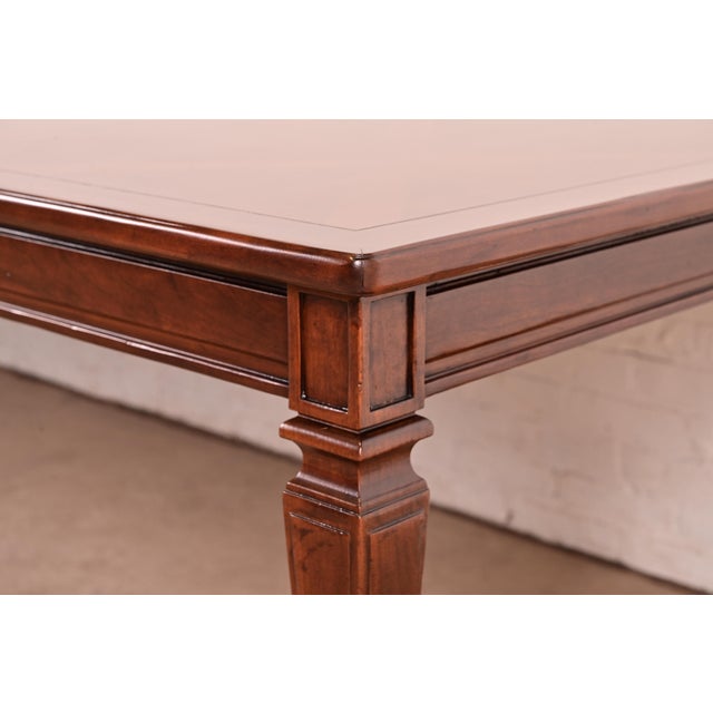 John Widdicomb French Regency Louis XVI Walnut Extension Dining Table With Parquet Top, Newly Refinished For Sale - Image 11 of 16