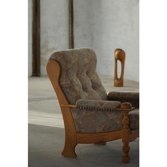 Vintage Danish Lounge Chairs in Oak and Textile by Henning Kjærnulf, 1950s, Set of 2 For Sale - Image 18 of 18