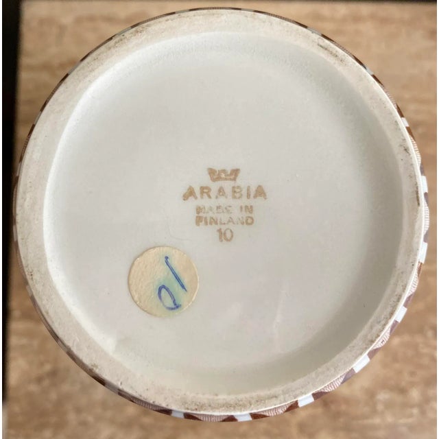 Mid-Century Modern Vintage Arabia Finland Geometric Style Vase For Sale - Image 3 of 5