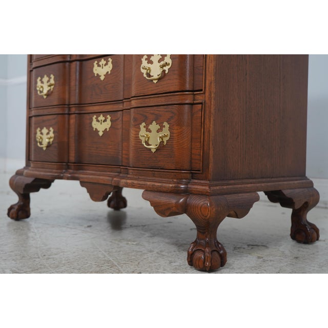 Vintage Oak 4 Drawer Block Front Chest For Sale In Philadelphia - Image 6 of 17