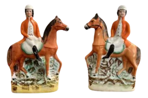 Victorian Staffordshire Figures, 1860, Set of 2