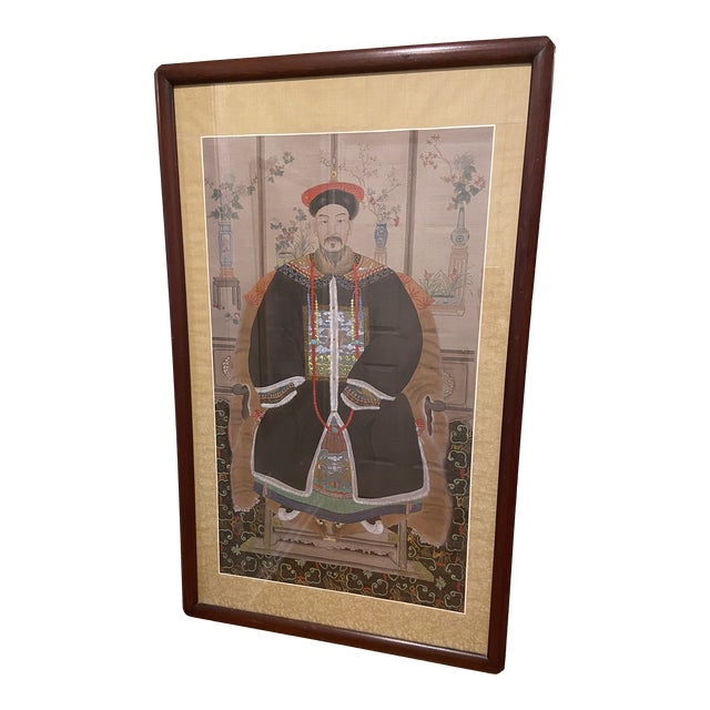 Mid 20th Century Ancestral Silk Painting For Sale