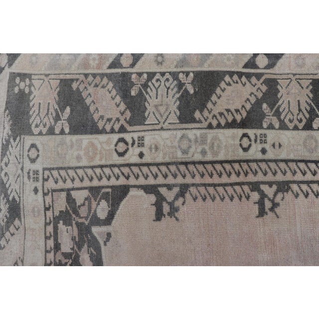 Early 20th Century Vintage Turkish Oushak Rug With Subtle Pastel and Dark Green Floral Patterns 7'5 X 9'9 For Sale - Image 5 of 11