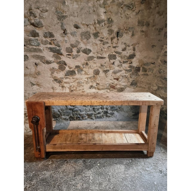 French Workbench in Beech and Oak, 1900s For Sale - Image 12 of 18