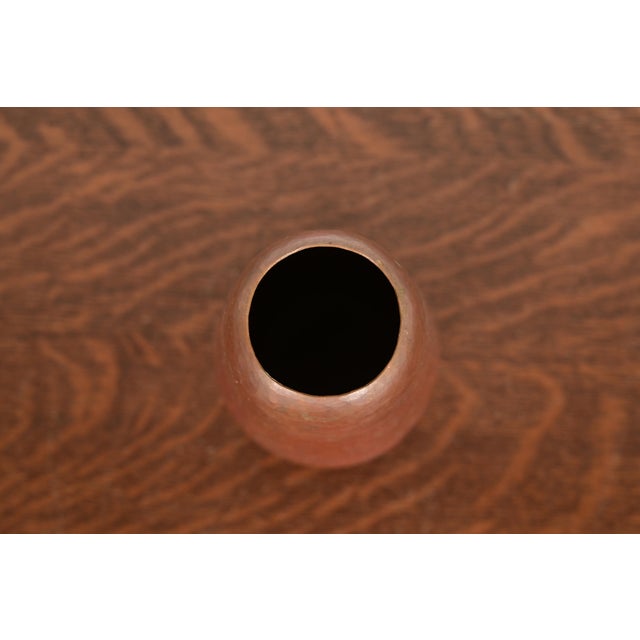 Mid 20th Century Ramon Ramirez Arts & Crafts Hammered Copper Vase For Sale - Image 5 of 11