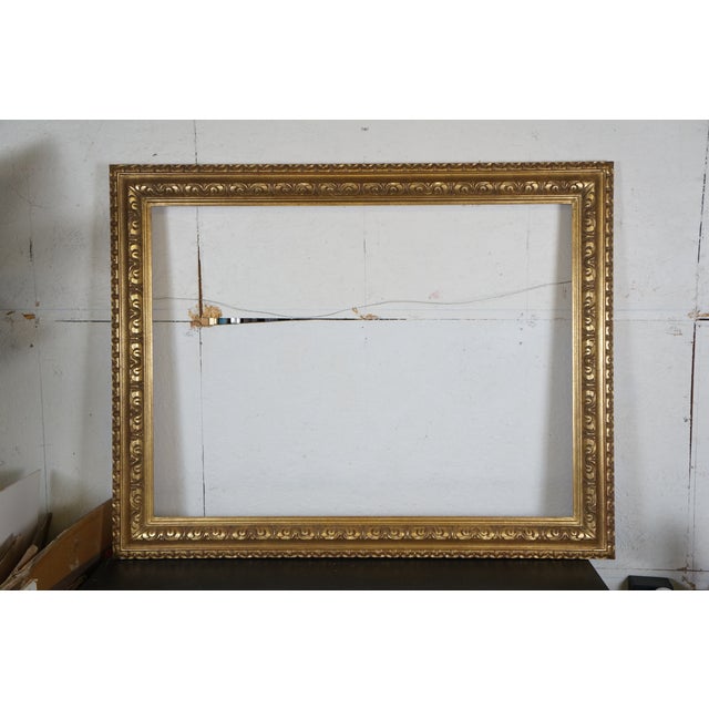 Vintage Carved Gold Gilt Wood Acanthus Foliate Picture Mirror Frame For Sale - Image 6 of 10