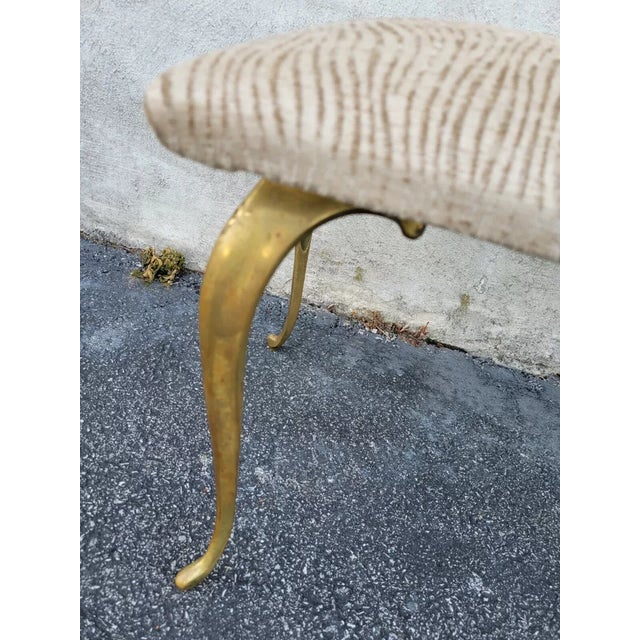 Metal Vintage 1940s Bronze Feet Window Bench For Sale - Image 7 of 10