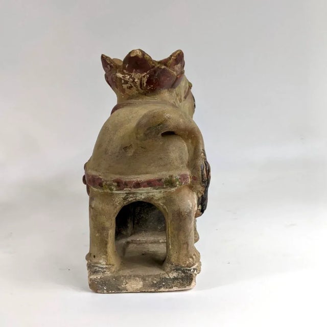 Ming Dynasty Pair of Ceramic Elephant Candle Holders For Sale - Image 10 of 13