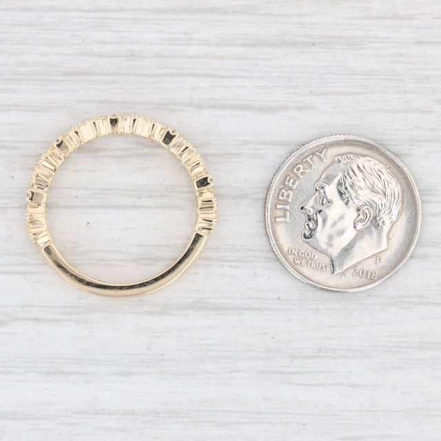 New Diamond Stackable Ring 14k Yellow Gold Wedding Band Women's Stacking Sz 6.25 For Sale In Greensboro - Image 6 of 7