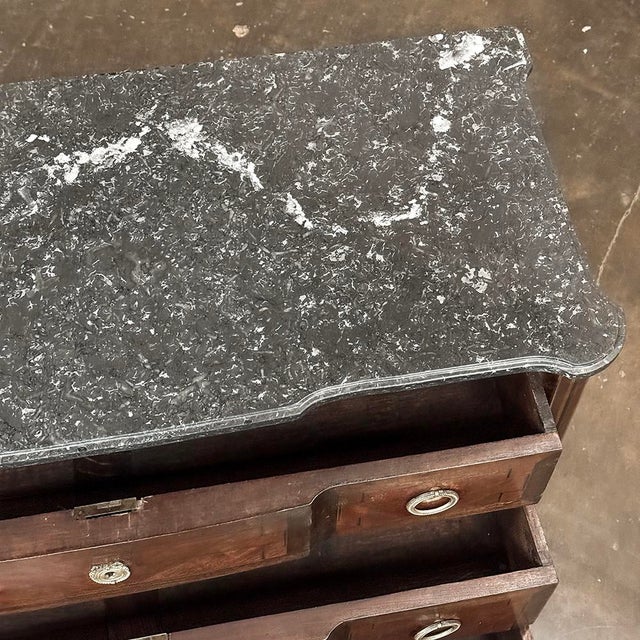 19th Century French Louis XVI Marble Top Mahogany Commode For Sale - Image 17 of 18