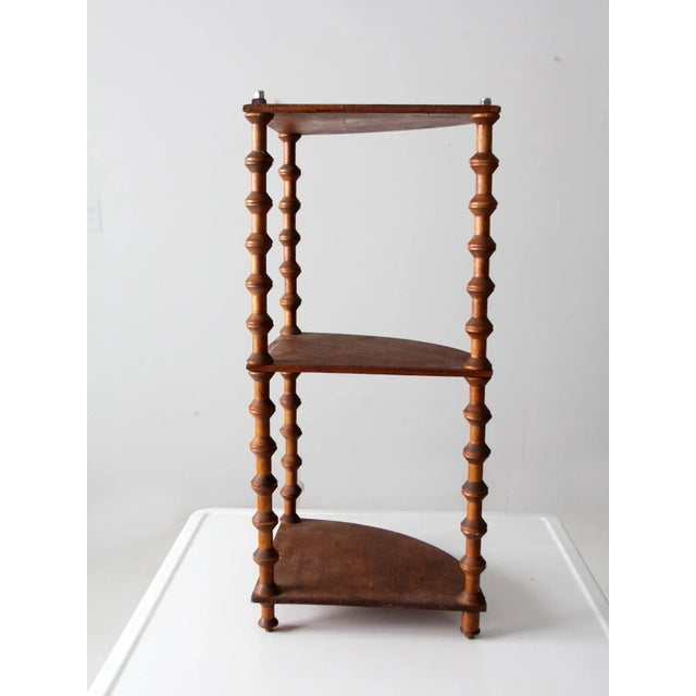 Wood Antique Folk Art Spool Shelf For Sale - Image 7 of 9