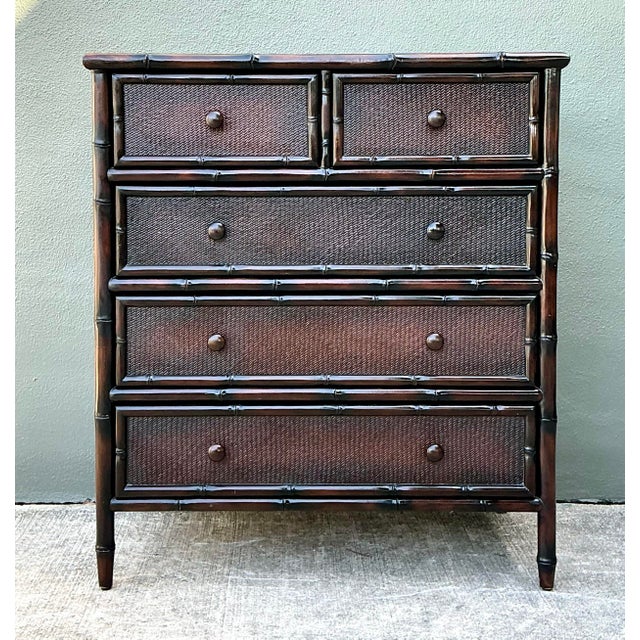 Vintage Woven Rattan Chest of Drawers For Sale - Image 12 of 12