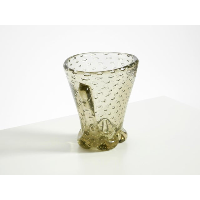 Mid-Century Modern Vintage Light Green Mouth-Blown Murano Vase by Carlo Scarpa for Venini, 1960s For Sale - Image 3 of 18