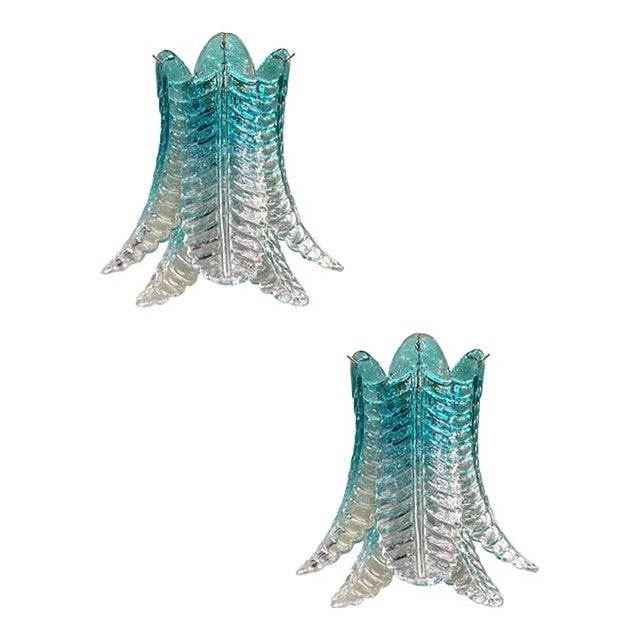 Scenographic Greeen Felci Murano Glass Wall Sconces by Simoeng, Set of 2 For Sale - Image 6 of 6