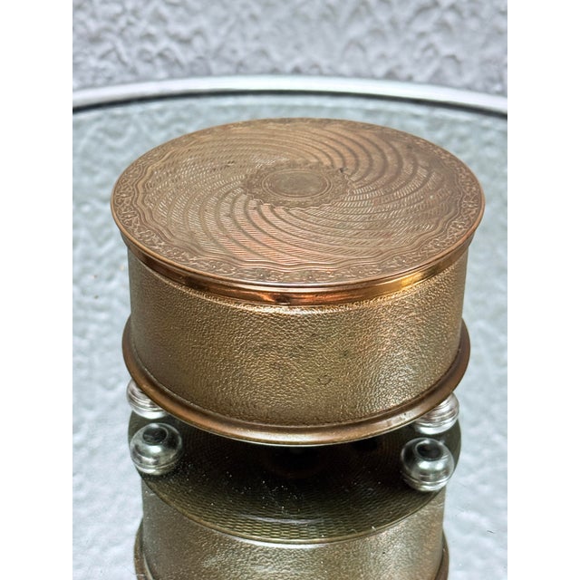 Mid-Century Modern Mid-Century Modern Thorens Musical Brass Powder Box From the 1950s For Sale - Image 3 of 12
