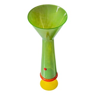 B.A.G. Series Green Vase from Barovier & Toso, Italy For Sale