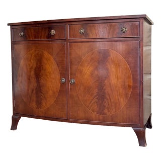 Mahogany Bow-Fronted Buffet, 1950s For Sale