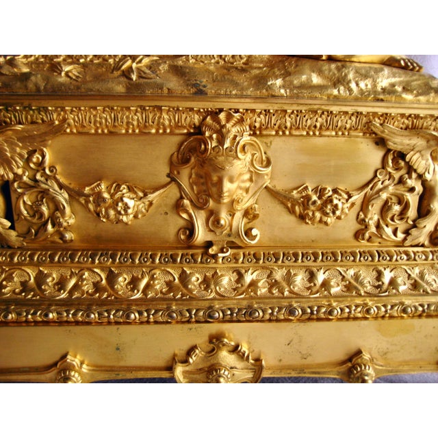Bronze Early 19th Century French Charles X Gilded Bronze Mantel Clock For Sale - Image 8 of 15