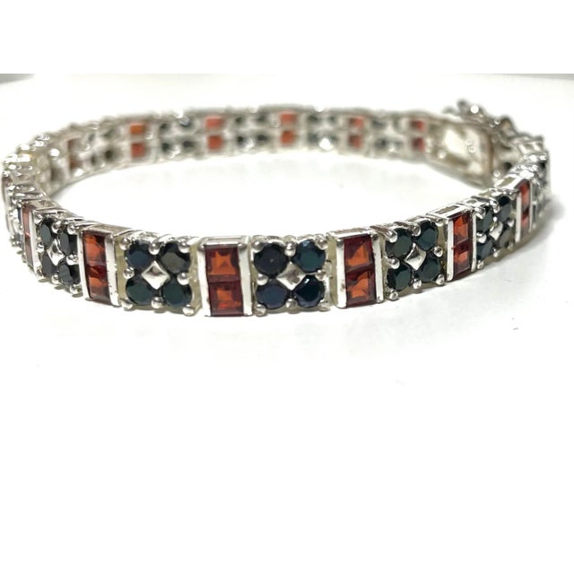This is part of Chairish’s Fine Jewelry assortment. Gorgeous bracelet of Sterling Silver Plates in platinum (rhodium) with...