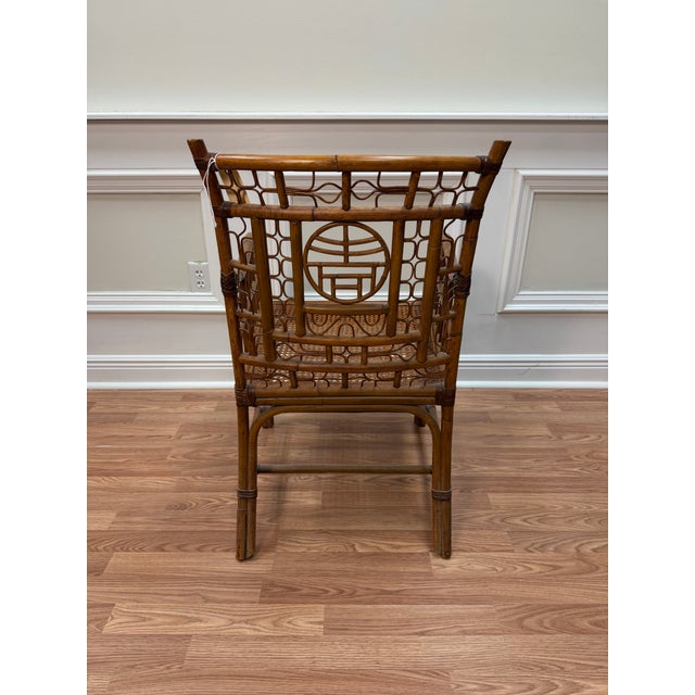 Wood Late 20th Century Century Furniture Brighton Pavilion Fretwork Bamboo Armchair For Sale - Image 7 of 8