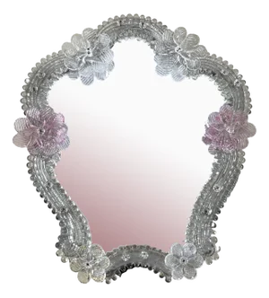 Large Mid-Century Murano Glass Table Mirror in the style of Barovier & Toso, 1960s