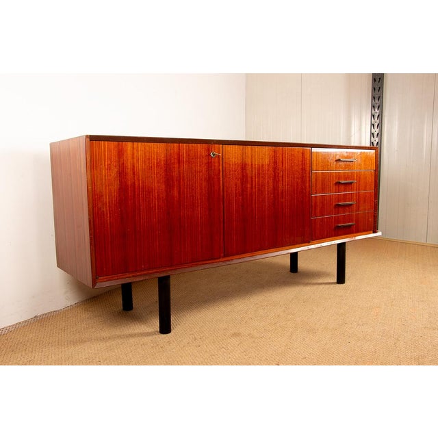 French Style Modernist Sideboard in Rosewood by Tricoire and Vecchione for Meubles TV, 1960s For Sale - Image 12 of 18