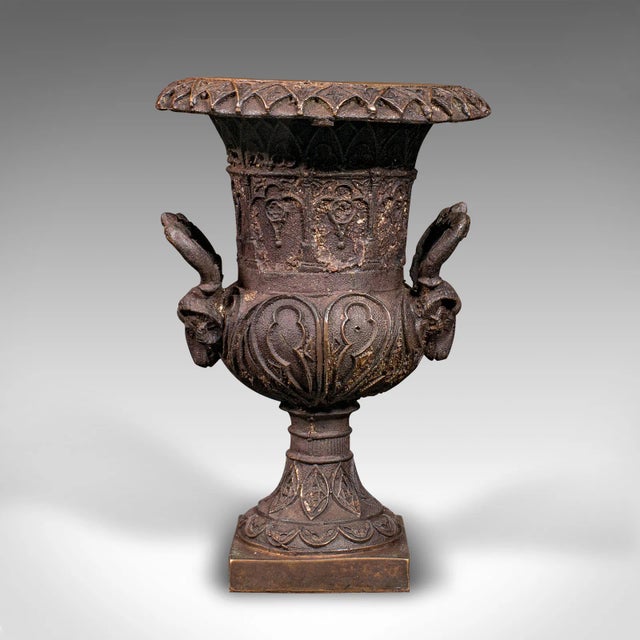 This is an antique Grand Tour urn. An Italian, bronze table top posy vase in the Great Exhibition manner, dating to the...