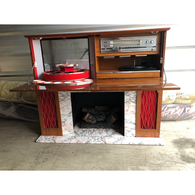 Vintage German Console Stereo Bar and Fireplace Chairish