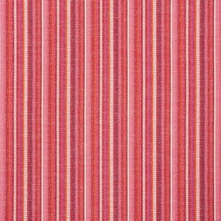 Schumacher Primavera Stripe Fabric in Berry For Sale