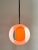 Glass Mid-Century Eclisse Pendant Light in White and Orange Murano Glass, 1960s For Sale - Image 7 of 13