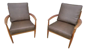 Mid Century Danish Modern John Stuart Grete Jalk Lounge Chairs