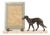 Large Art Deco Marble Photo Frame with Greyhound, 1930s For Sale