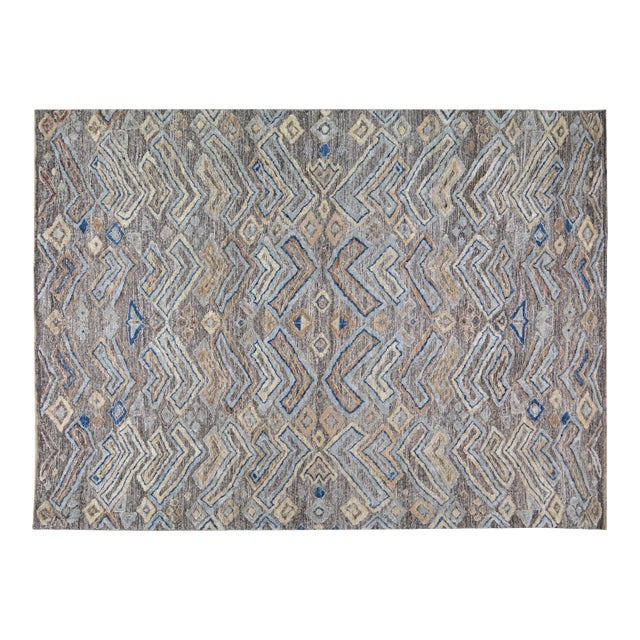 Moroccan Sheba Hand Knotted Wool Rug, 8'8''x11'9'' For Sale