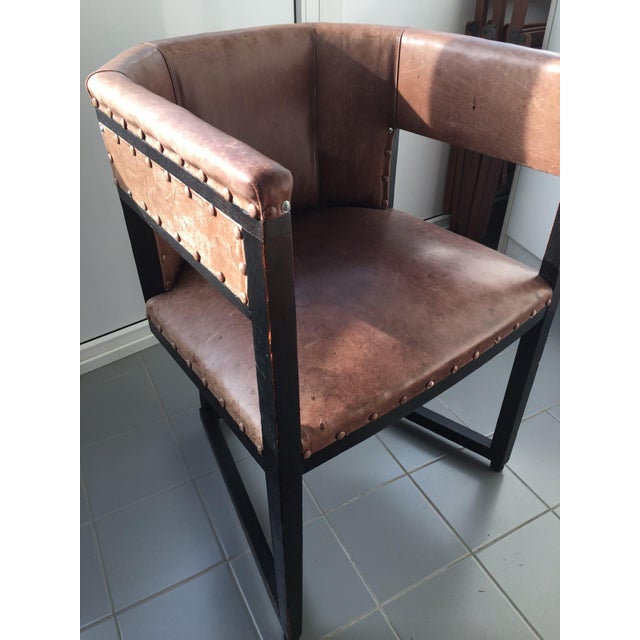 Black Armchair attributed to Josef Hoffmann for Wiener Werkstätte, Early 20th Century For Sale - Image 8 of 12