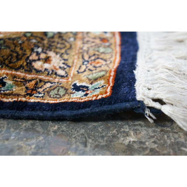 Vintage Indian Silk Handwoven Geometric Floral Medallion Area Rug Carpet 9 X 13' For Sale - Image 10 of 14