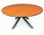 Beautiful round dining table featuring angular, intersecting legs often described as a “starburst” or “atomic” base. The...