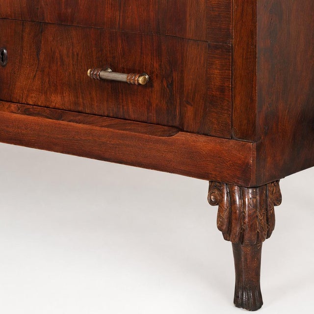 Early 19th Century Charles X Italian Venetian Mahogany Commode with Portoro Marble Top, 1830 For Sale - Image 5 of 12