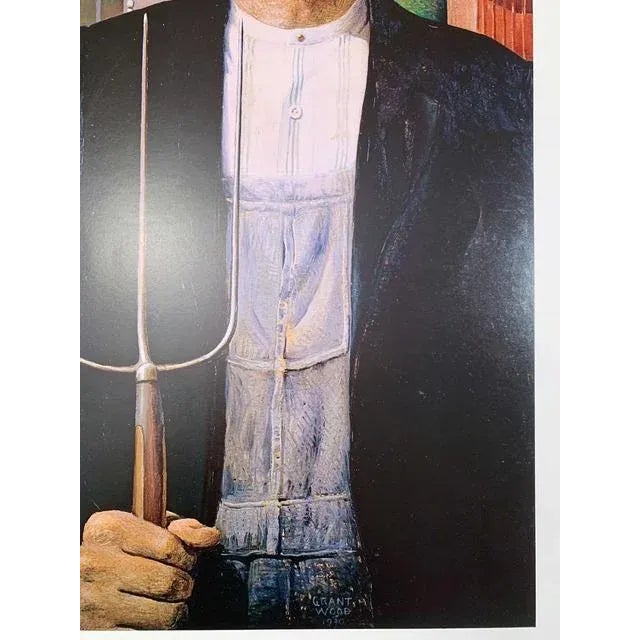 Grant Wood American Gothic Continuous Tone (No Dots) Lithographic Poster, 1985 For Sale - Image 4 of 4