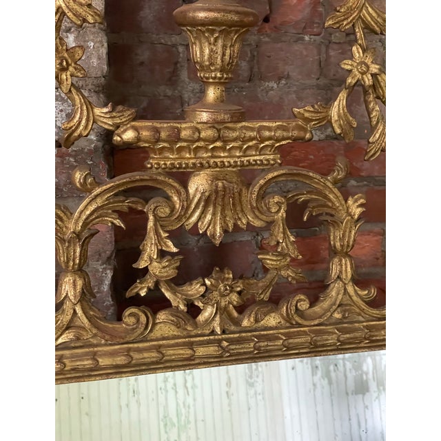 Italian 19th C Palatial Italian Gold Gilt Highly Carved Wood Ornate Mirror For Sale - Image 3 of 12