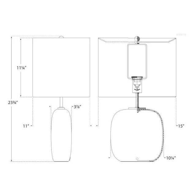 Visual Comfort Kate Spade New York for Visual Comfort Signature Parkwood Medium Table Lamp in New White & Cobalt with Linen Shade For Sale - Image 4 of 4